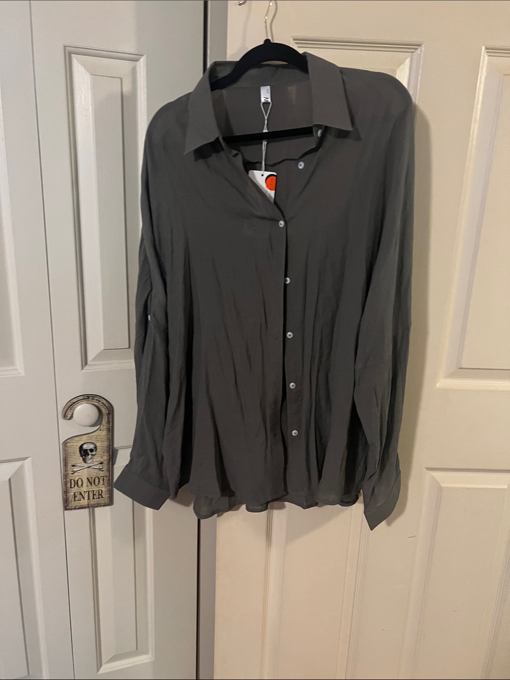 Men's Classic Button-Down Shirt - Charcoal Gray
